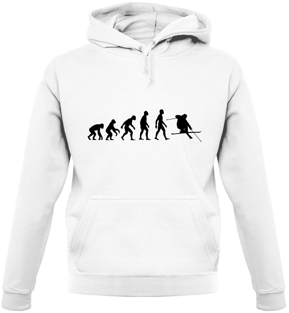 Dressdown Evolution of Man Skiing Unisex Hoodie Dressdown Evolution of Man Skiing Unisex Hoodie