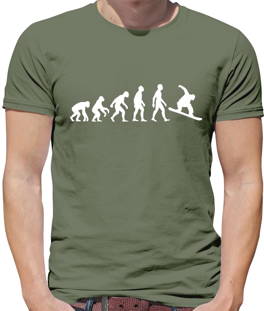 Dressdown Evolution of Man Snowboard Mens T-Shirt Dressdown Evolution of Man Snowboard Mens T-Shirt