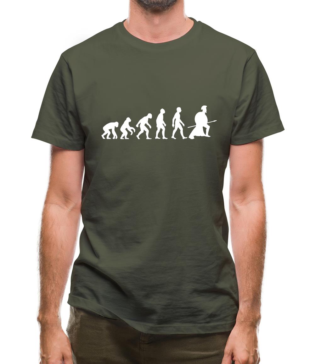 Evolution Of Man Spartan Mens T-Shirt Evolution Of Man Spartan Mens T-Shirt