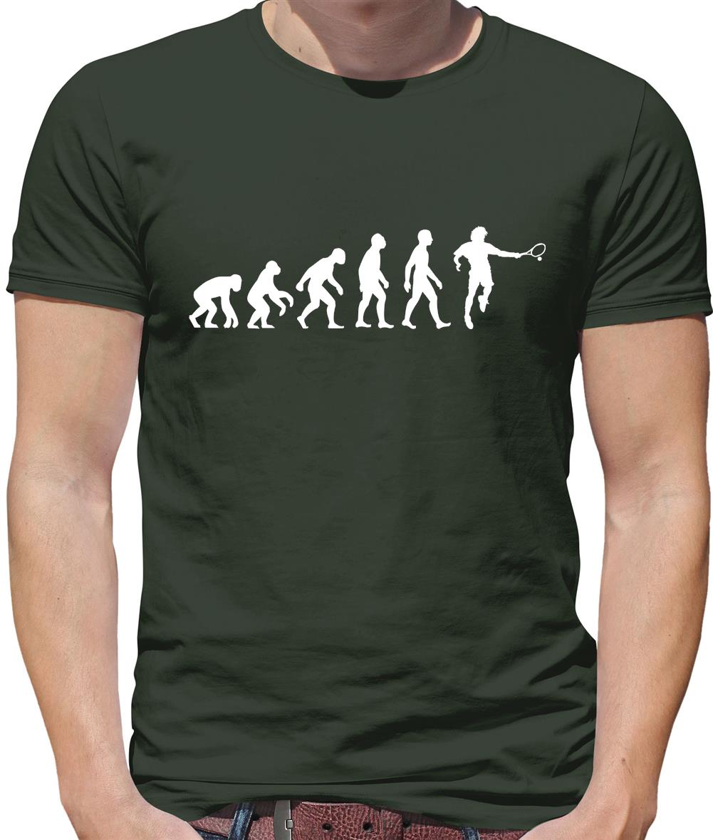 Dressdown Evolution of Man Tennis Mens T-Shirt Dressdown Evolution of Man Tennis Mens T-Shirt