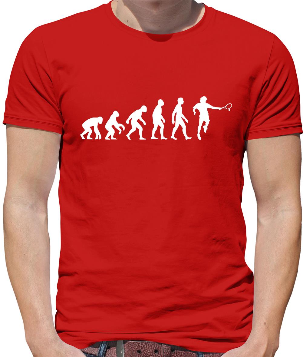 Dressdown Evolution of Man Tennis Mens T-Shirt Dressdown Evolution of Man Tennis Mens T-Shirt