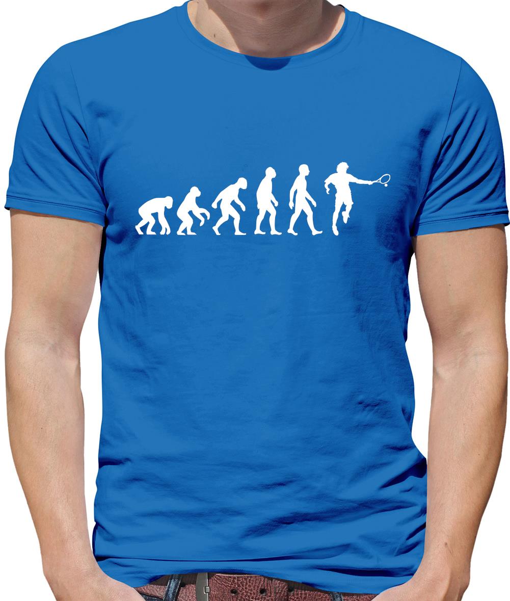 Dressdown Evolution of Man Tennis Mens T-Shirt Dressdown Evolution of Man Tennis Mens T-Shirt