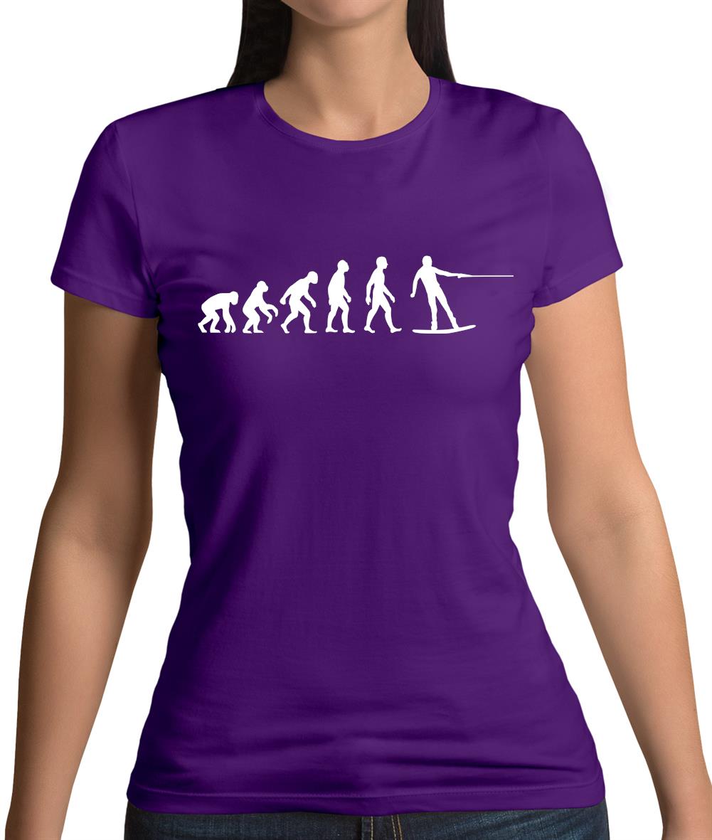 Evolution Of Man Wakeboard Womens T-Shirt Evolution Of Man Wakeboard Womens T-Shirt