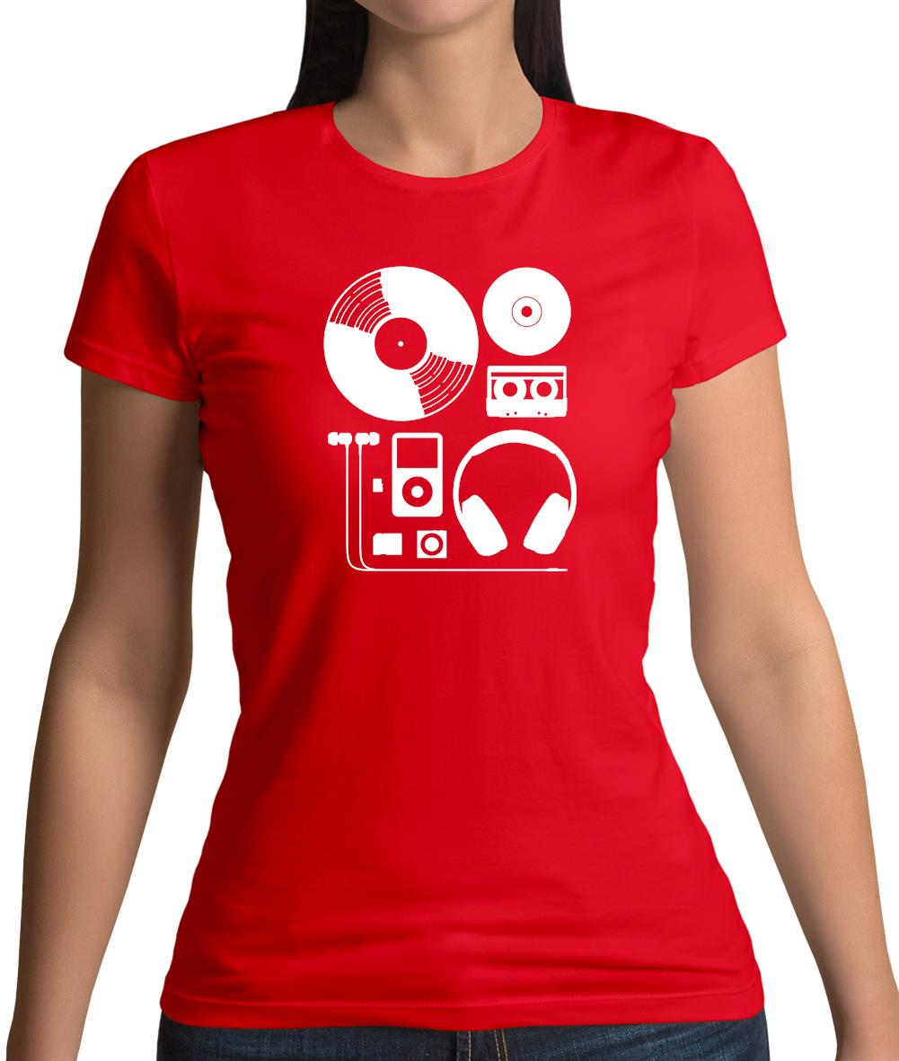 Evolution Of Music Hardware Womens T-Shirt Evolution Of Music Hardware Womens T-Shirt