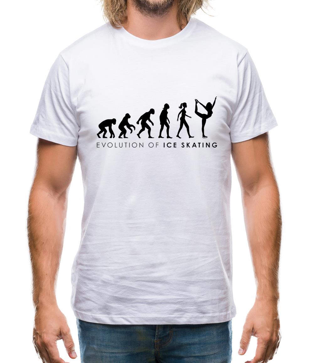 Evolution Of Woman Ice Skating Mens T-Shirt Evolution Of Woman Ice Skating Mens T-Shirt