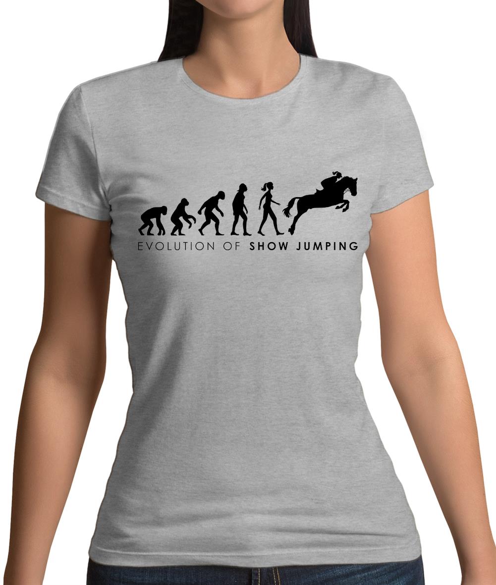 Evolution Of Woman Show Jumping Womens T-Shirt Evolution Of Woman Show Jumping Womens T-Shirt