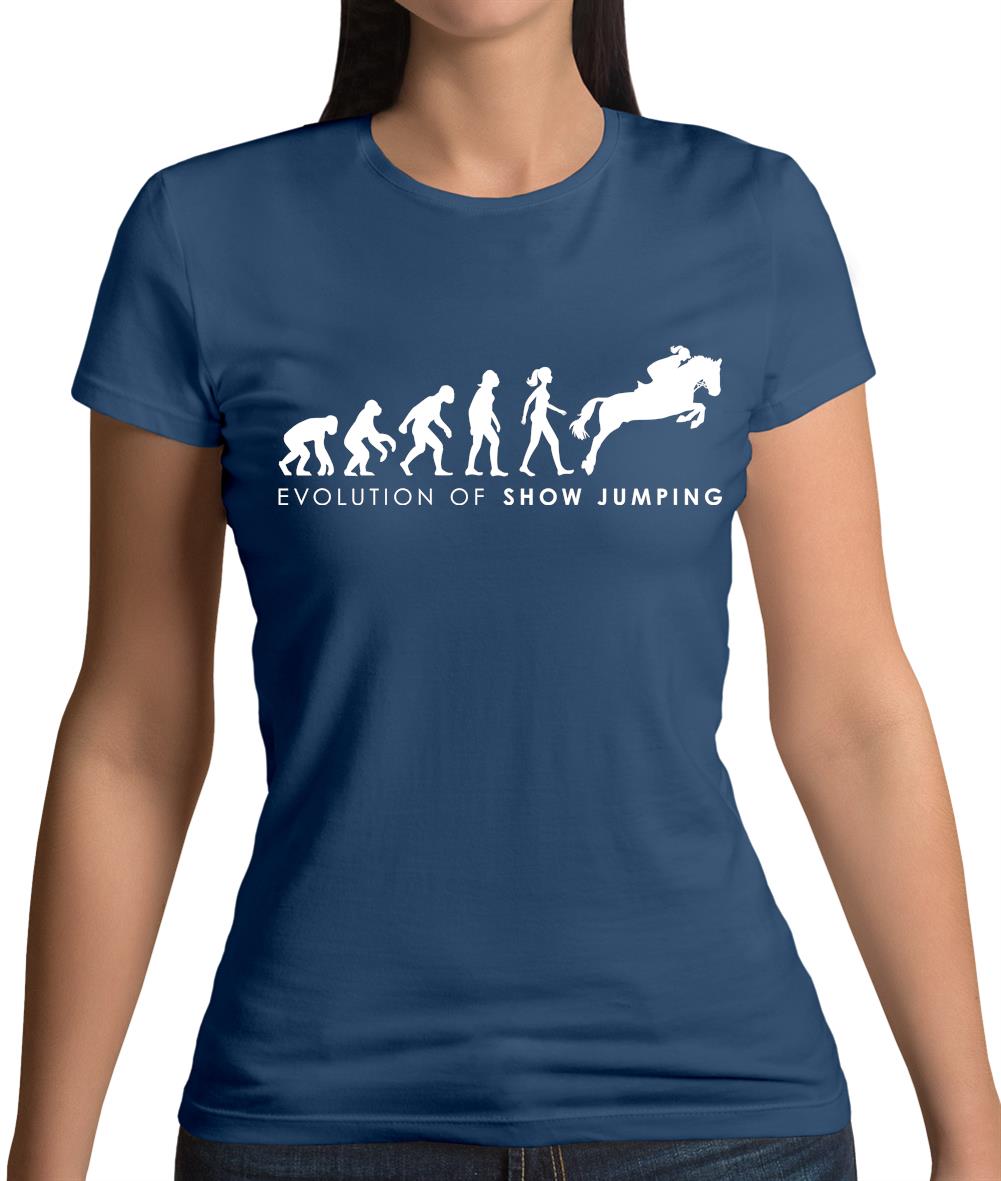 Evolution Of Woman Show Jumping Womens T-Shirt Evolution Of Woman Show Jumping Womens T-Shirt