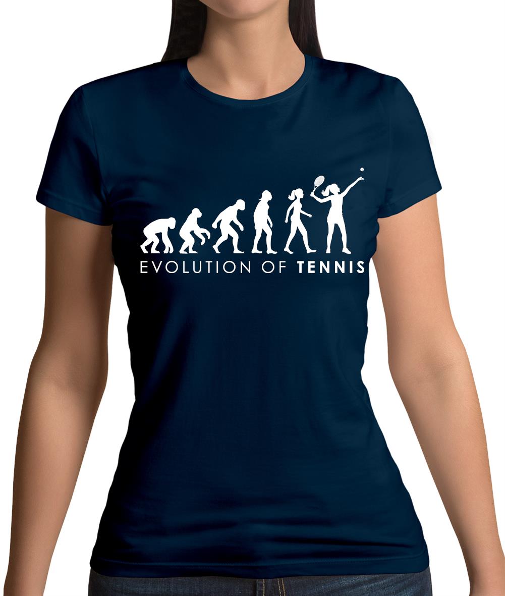 Evolution Of Woman Tennis Womens T-Shirt Evolution Of Woman Tennis Womens T-Shirt