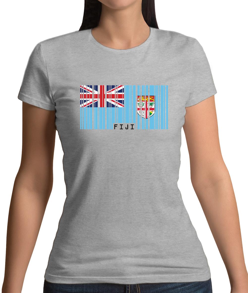 Fiji Barcode Style Flag Womens T-Shirt Fiji Barcode Style Flag Womens T-Shirt