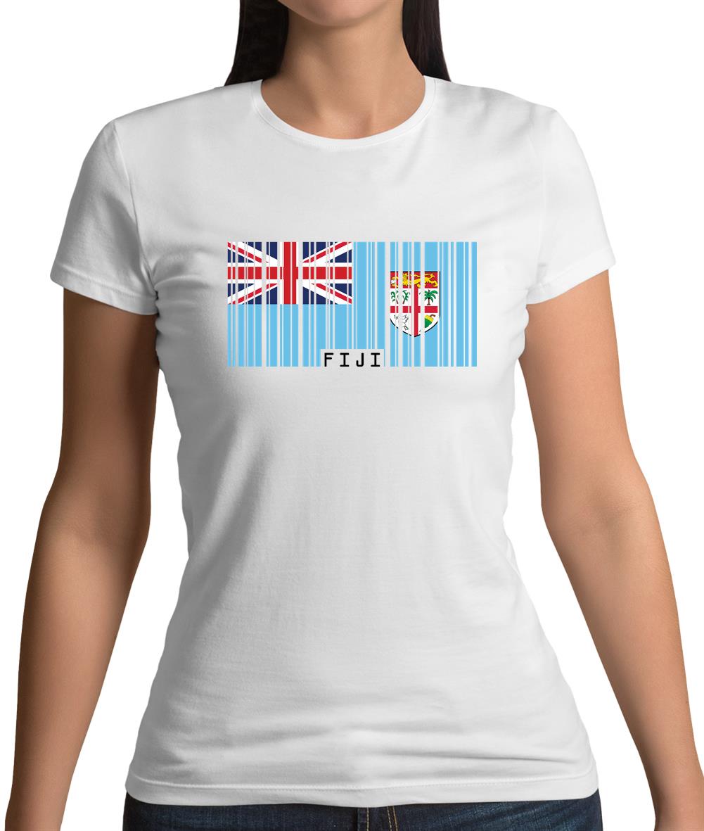 Fiji Barcode Style Flag Womens T-Shirt Fiji Barcode Style Flag Womens T-Shirt