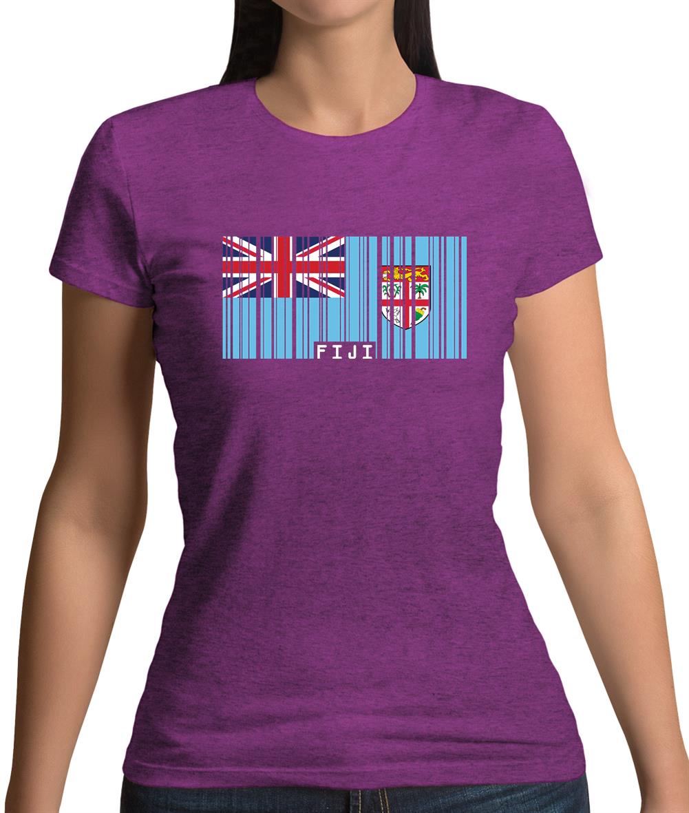 Fiji Barcode Style Flag Womens T-Shirt Fiji Barcode Style Flag Womens T-Shirt