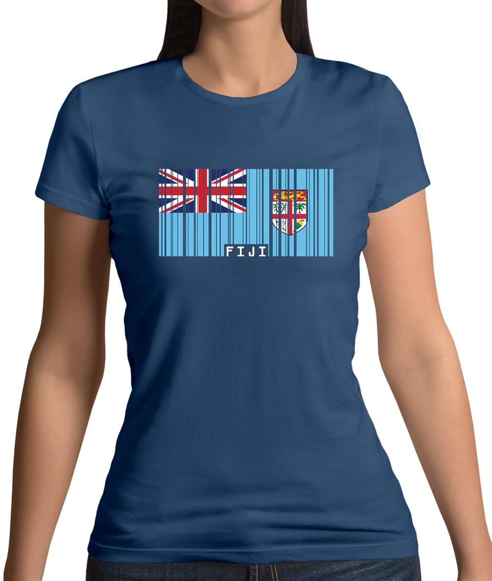 Fiji Barcode Style Flag Womens T-Shirt Fiji Barcode Style Flag Womens T-Shirt