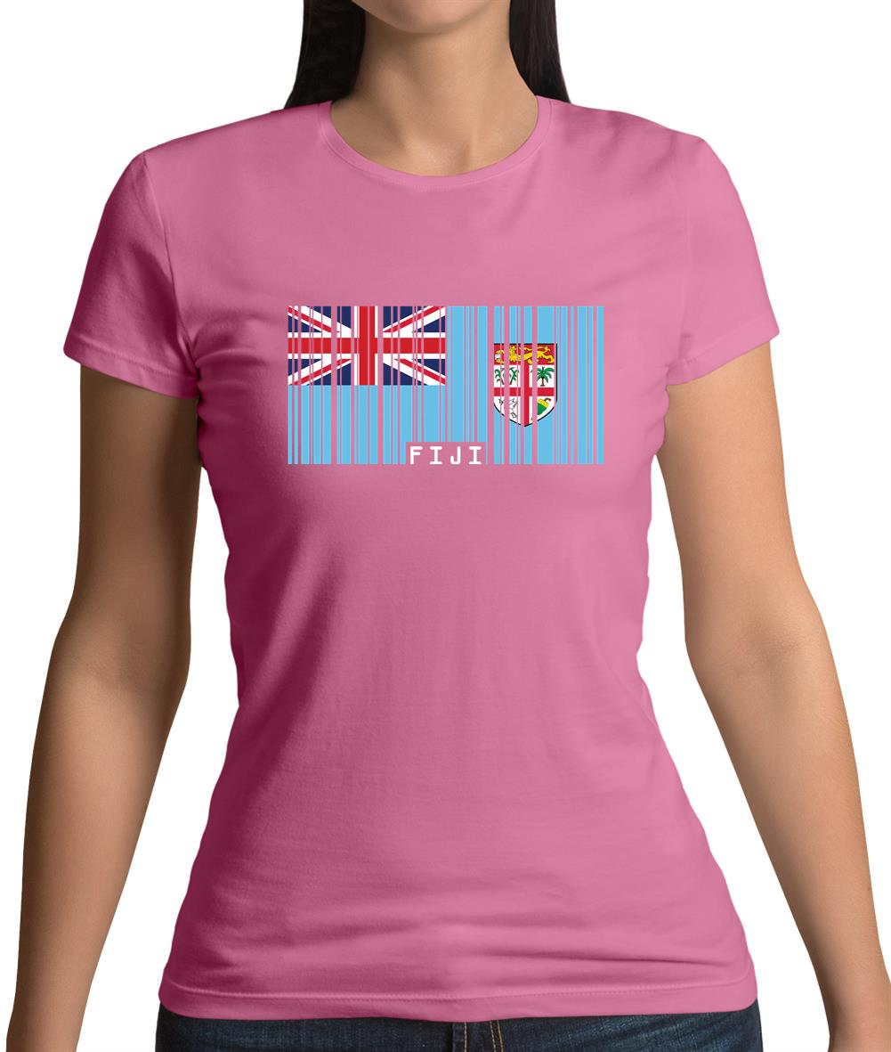 Fiji Barcode Style Flag Womens T-Shirt Fiji Barcode Style Flag Womens T-Shirt