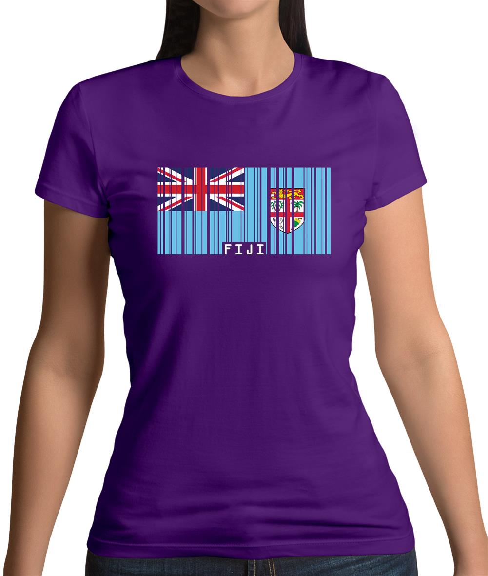 Fiji Barcode Style Flag Womens T-Shirt Fiji Barcode Style Flag Womens T-Shirt