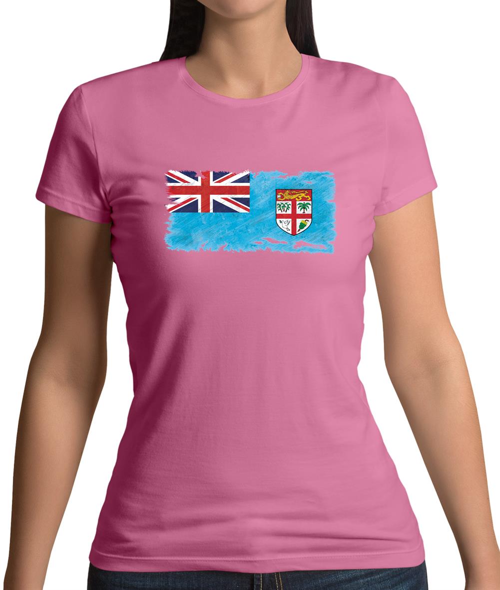 Fiji Grunge Style Flag Womens T-Shirt Fiji Grunge Style Flag Womens T-Shirt