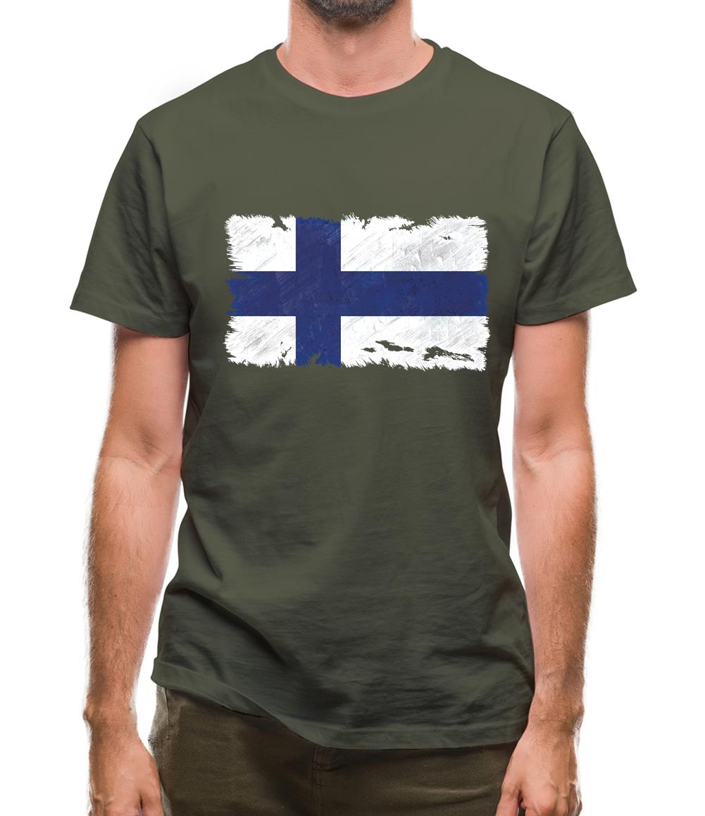 Finland Grunge Style Flag Mens T-Shirt Finland Grunge Style Flag Mens T-Shirt