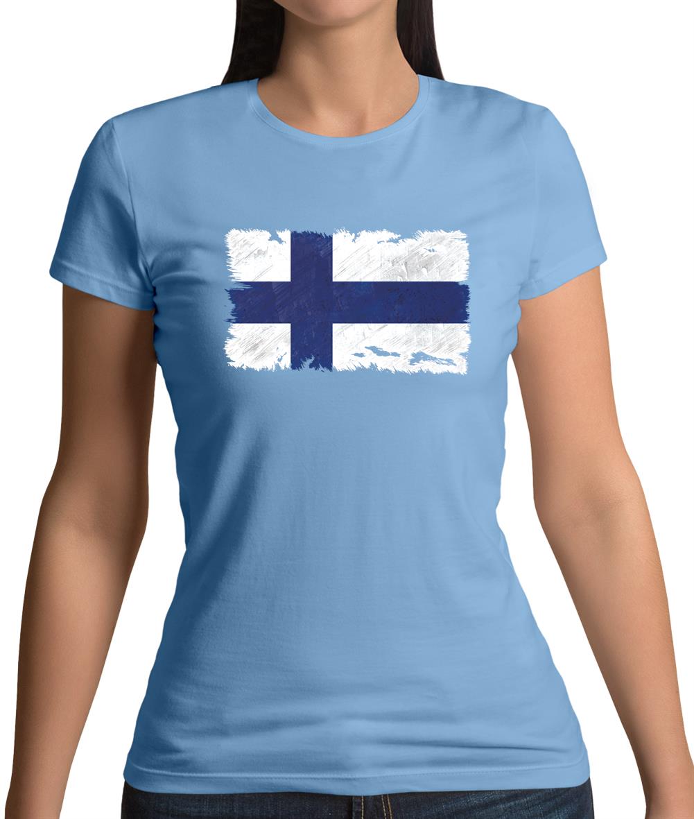 Finland Grunge Style Flag Womens T-Shirt Finland Grunge Style Flag Womens T-Shirt