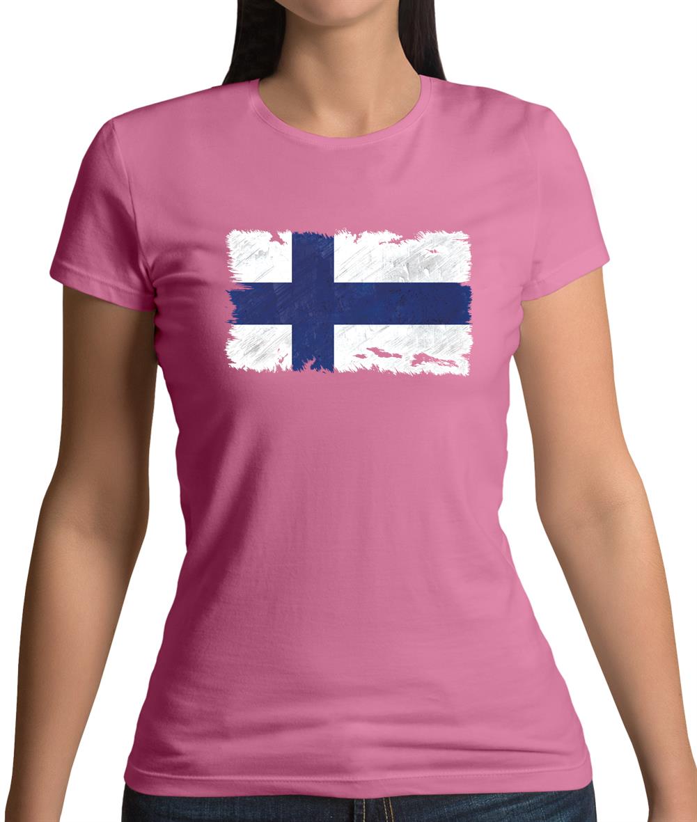 Finland Grunge Style Flag Womens T-Shirt Finland Grunge Style Flag Womens T-Shirt