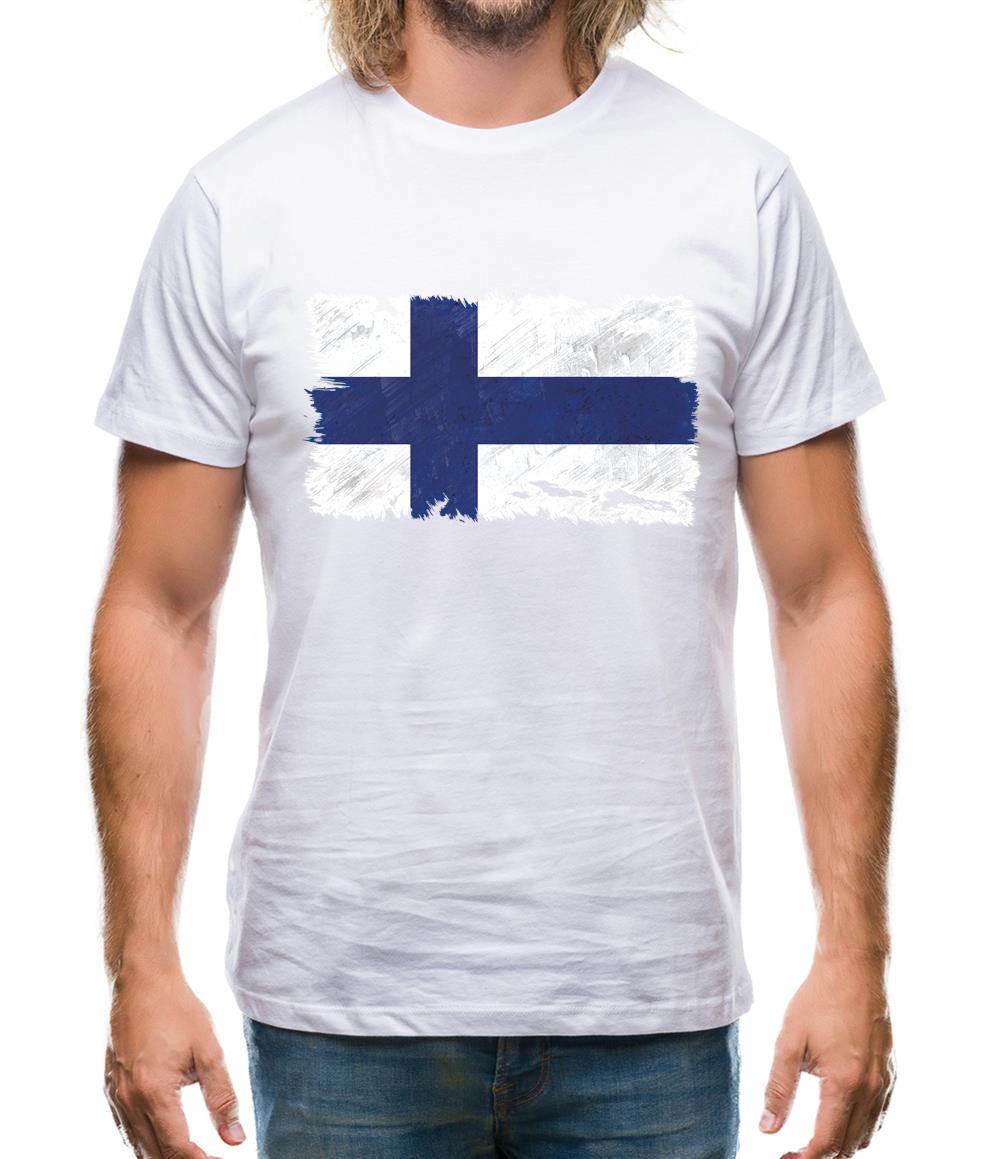 Finland Grunge Style Flag Mens T-Shirt Finland Grunge Style Flag Mens T-Shirt