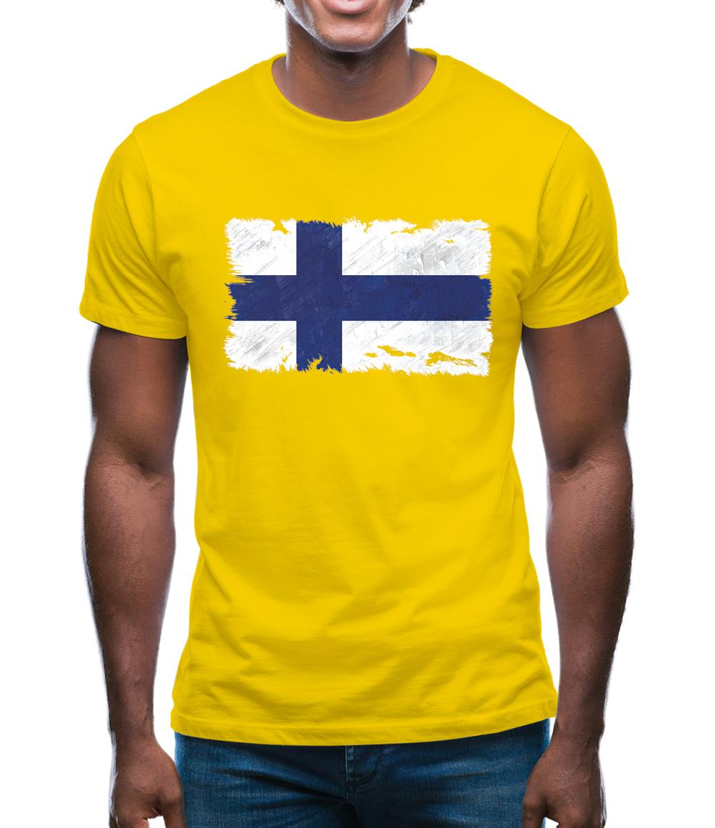 Finland Grunge Style Flag Mens T-Shirt Finland Grunge Style Flag Mens T-Shirt