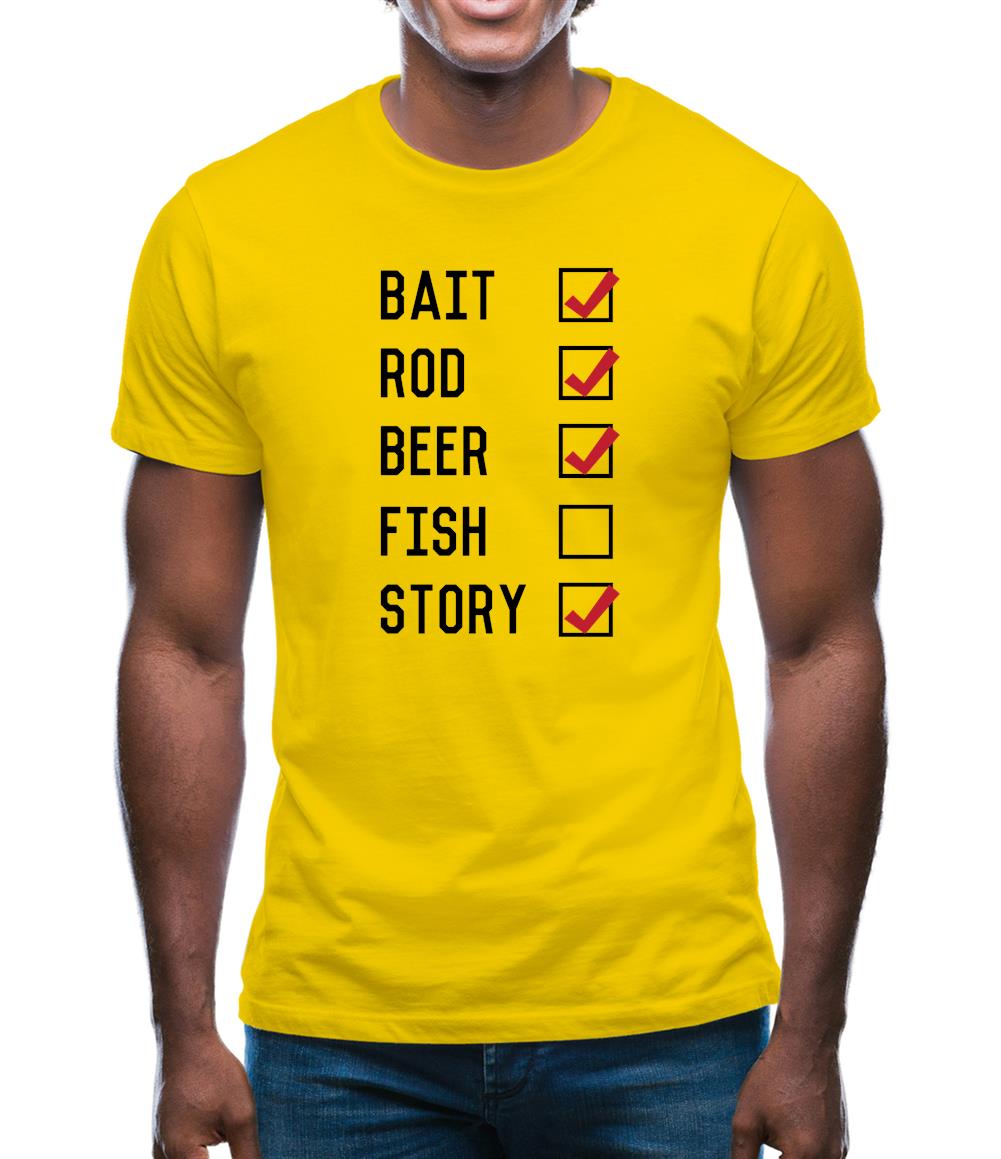 Fishing Checklist Mens T-Shirt Fishing Checklist Mens T-Shirt