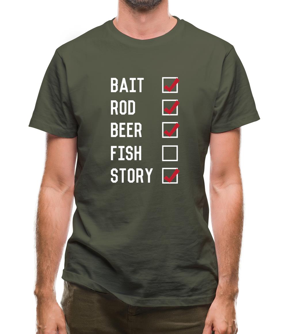 Fishing Checklist Mens T-Shirt Fishing Checklist Mens T-Shirt