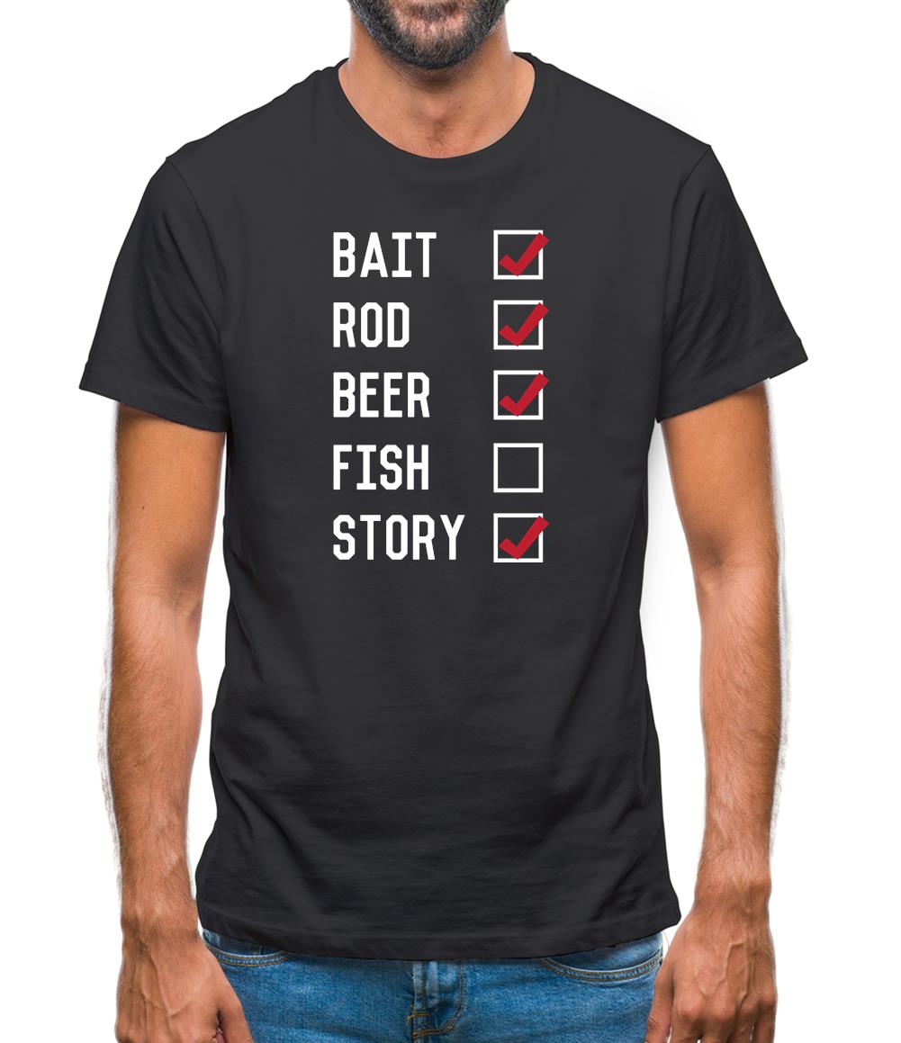 Fishing Checklist Mens T-Shirt Fishing Checklist Mens T-Shirt