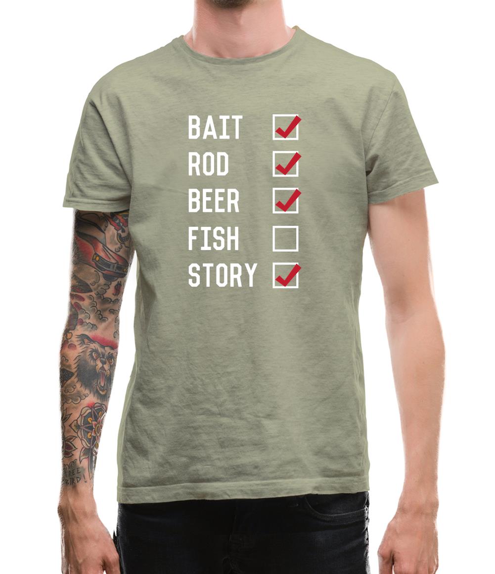 Fishing Checklist Mens T-Shirt Fishing Checklist Mens T-Shirt