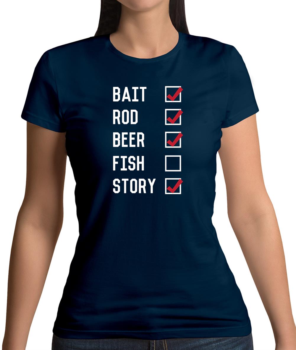 Fishing Checklist Womens T-Shirt Fishing Checklist Womens T-Shirt