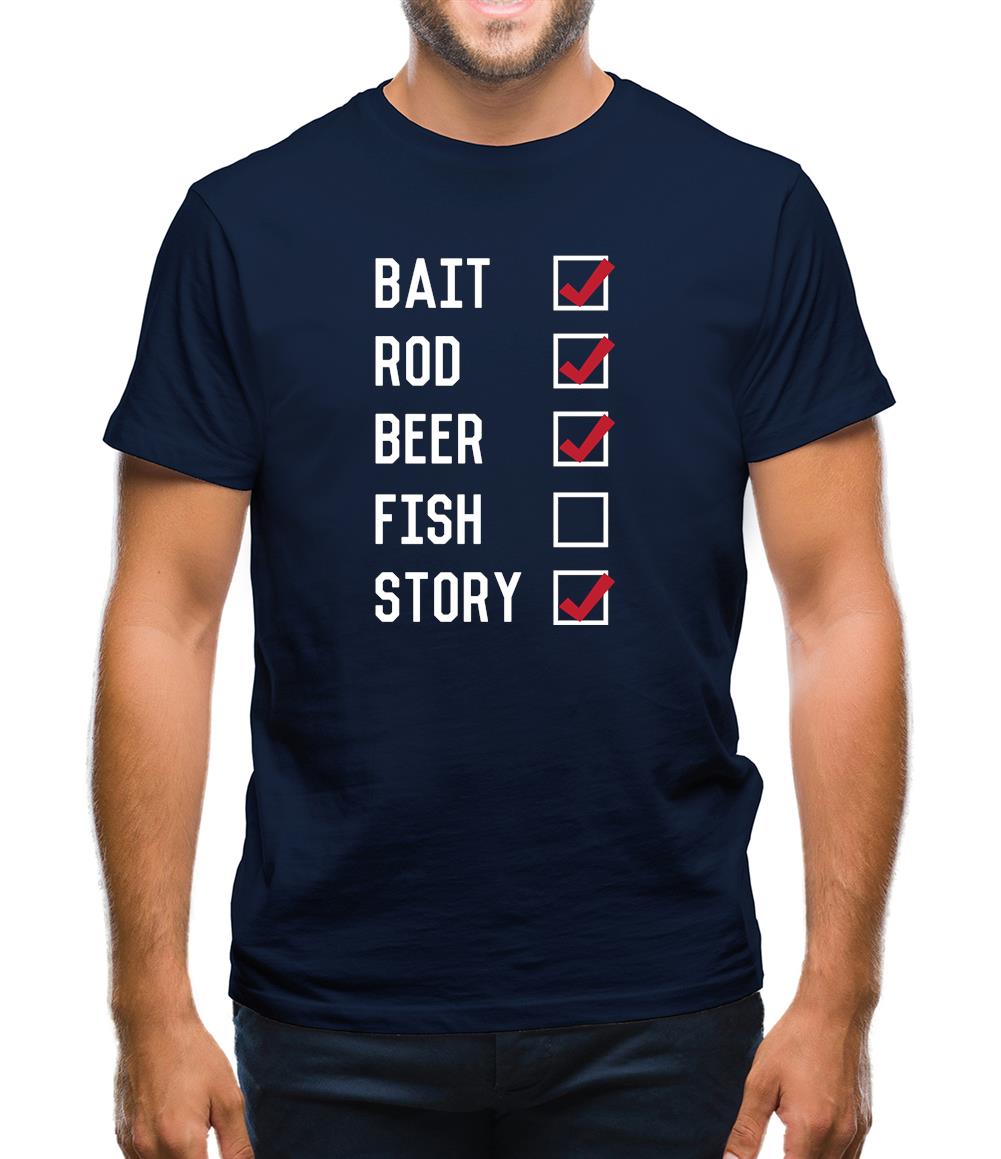 Fishing Checklist Mens T-Shirt Fishing Checklist Mens T-Shirt