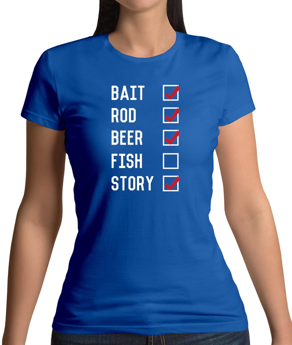 Fishing Checklist Womens T-Shirt Fishing Checklist Womens T-Shirt