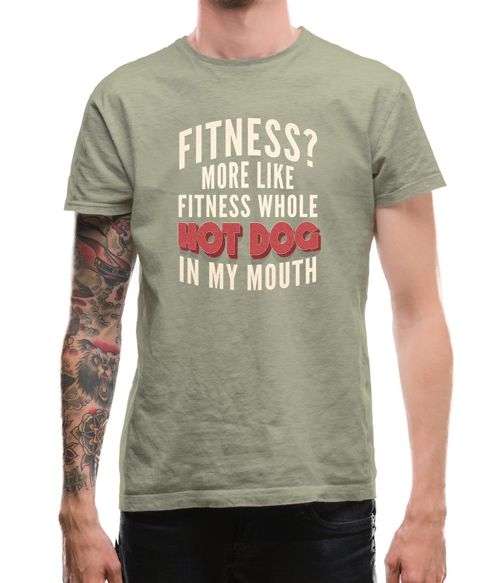 Fitness Hot Dog In My Mouth Mens T-Shirt Fitness Hot Dog In My Mouth Mens T-Shirt