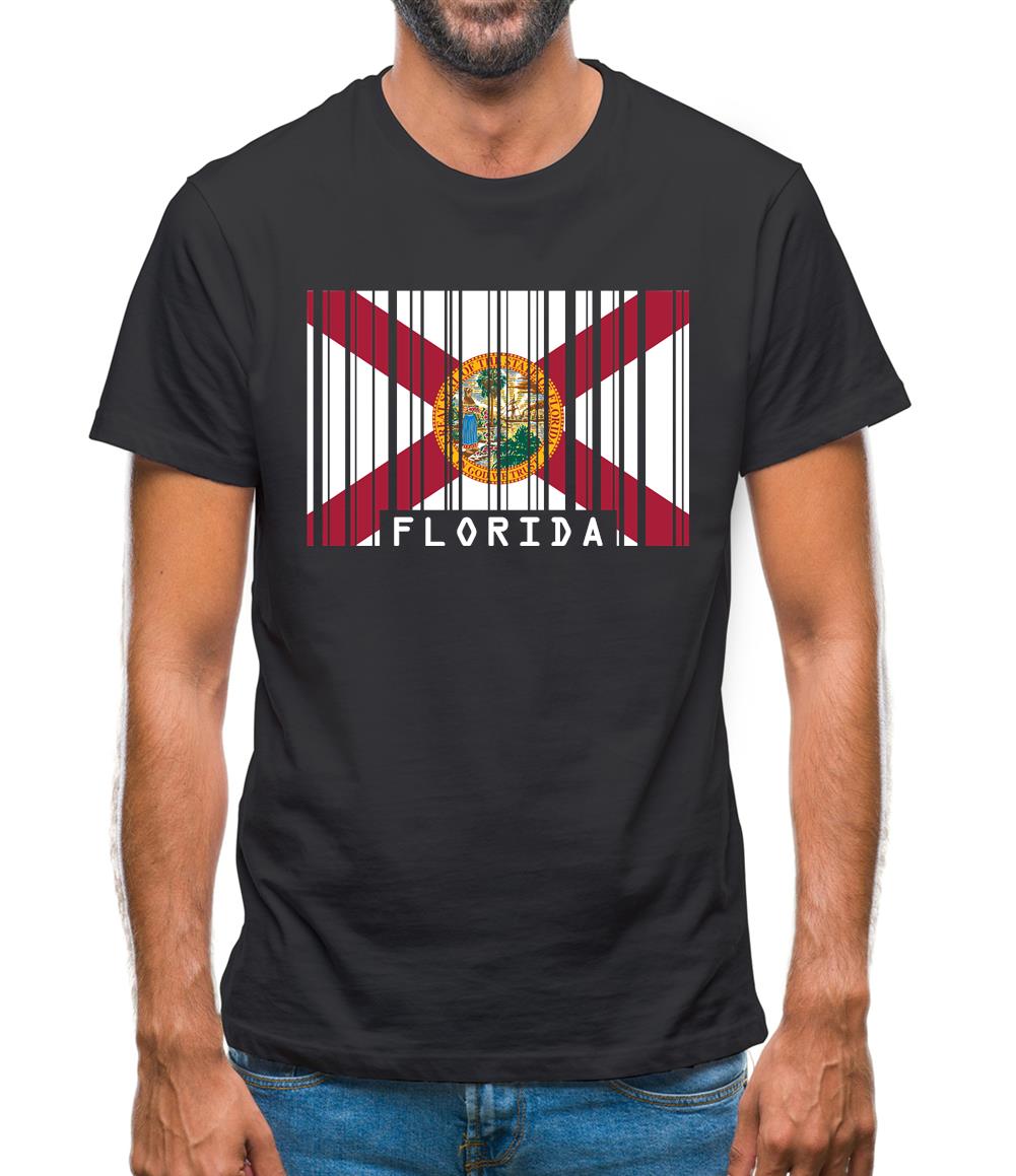 Florida Barcode Style Flag Mens T-Shirt Florida Barcode Style Flag Mens T-Shirt