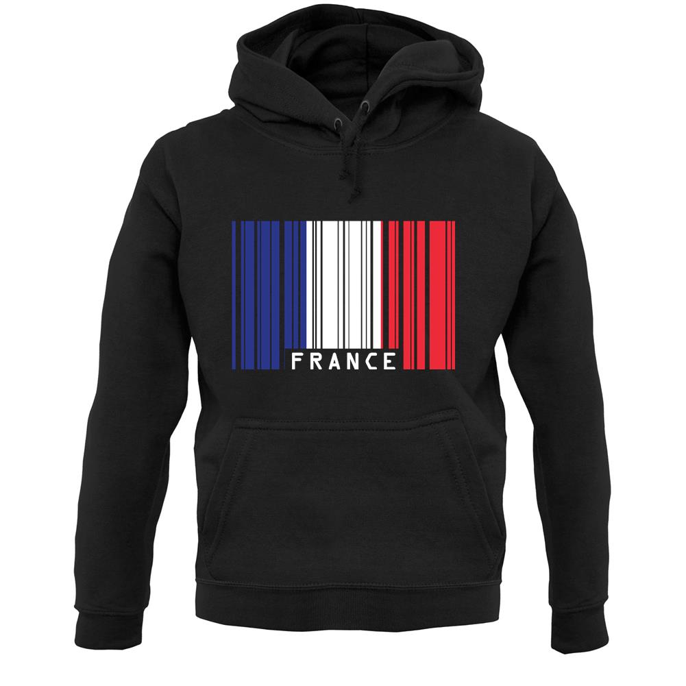 France Barcode Style Flag Unisex Hoodie