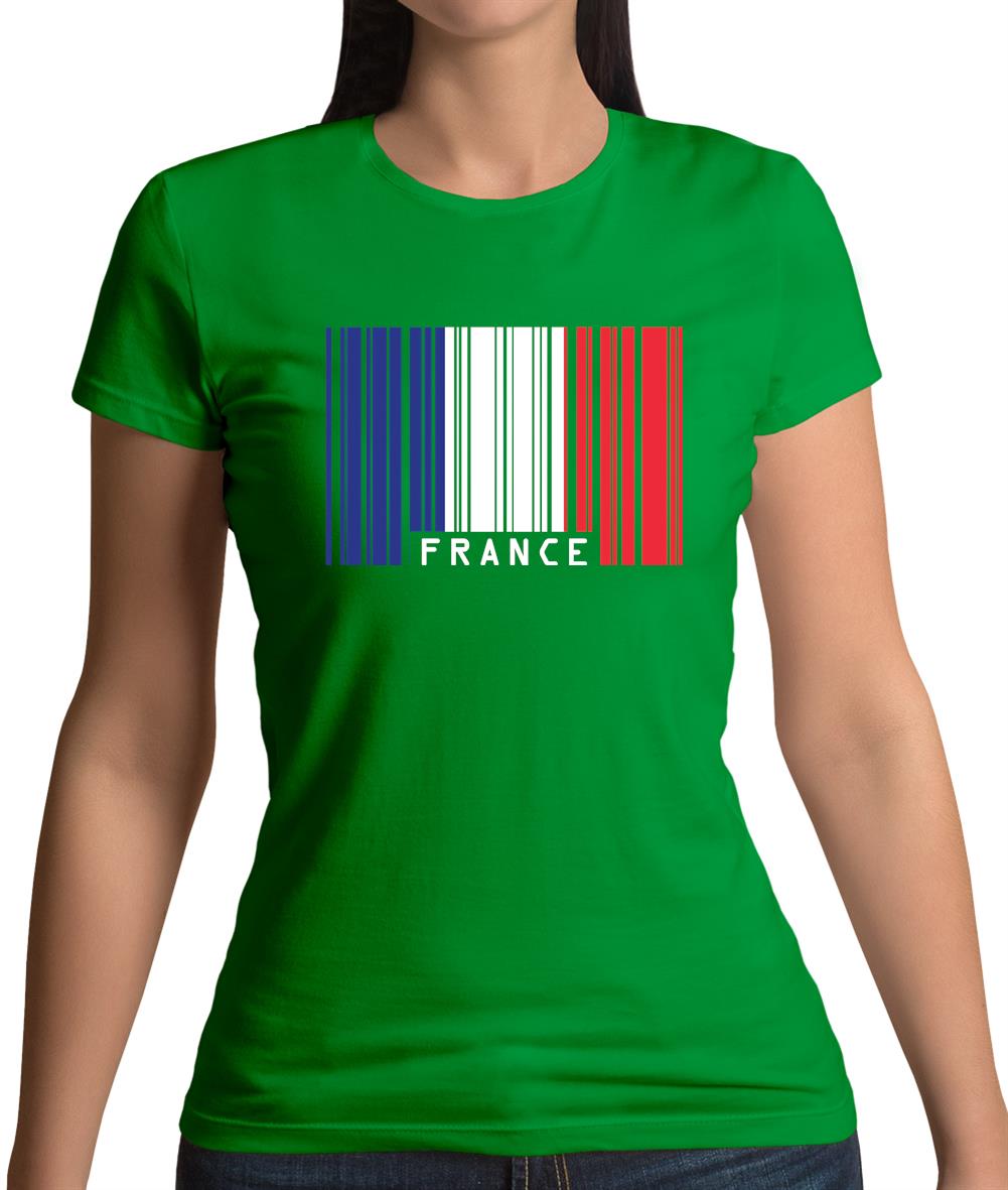 France Barcode Style Flag Womens T-Shirt France Barcode Style Flag Womens T-Shirt