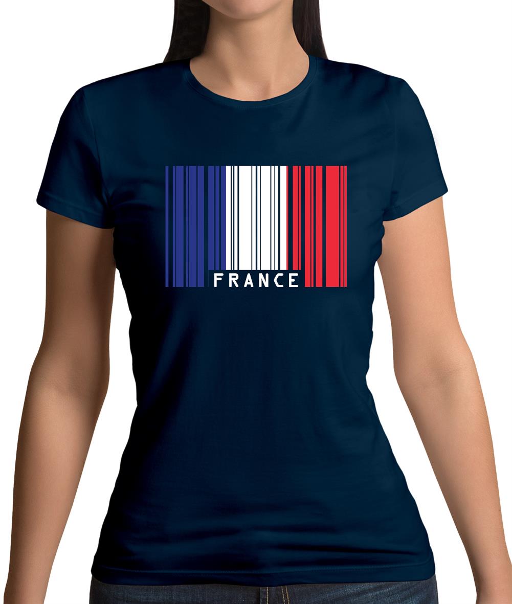 France Barcode Style Flag Womens T-Shirt France Barcode Style Flag Womens T-Shirt