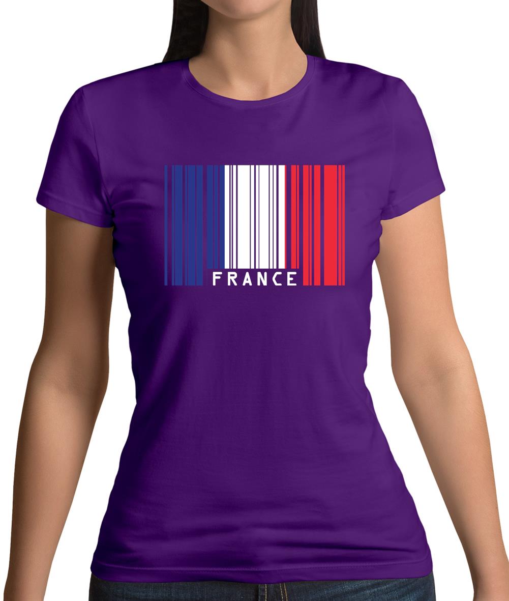 France Barcode Style Flag Womens T-Shirt France Barcode Style Flag Womens T-Shirt