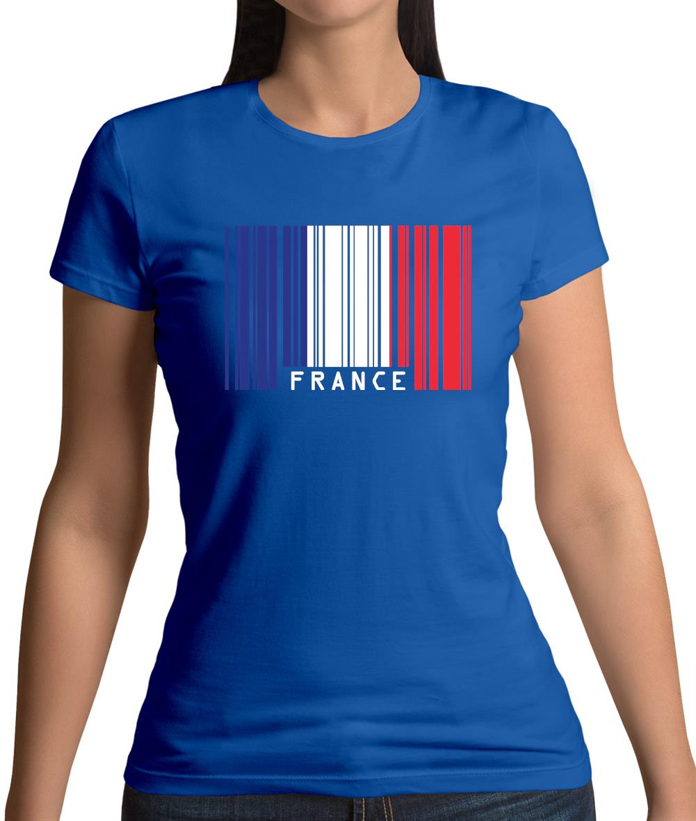 France Barcode Style Flag Womens T-Shirt France Barcode Style Flag Womens T-Shirt