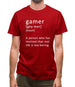 Funny Definition Of Gamer Mens T-Shirt Funny Definition Of Gamer Mens T-Shirt