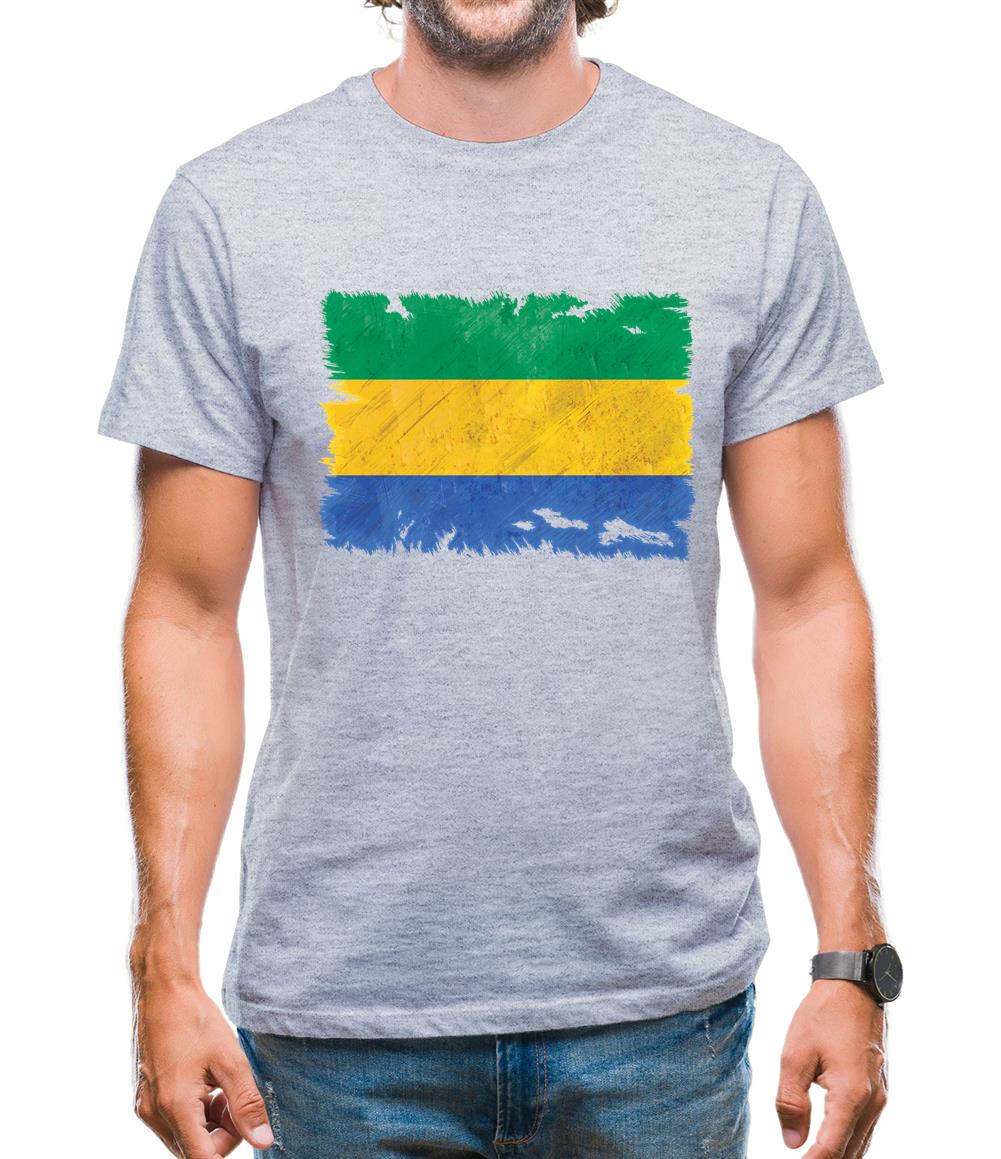 Gabon Grunge Style Flag Mens T-Shirt Gabon Grunge Style Flag Mens T-Shirt