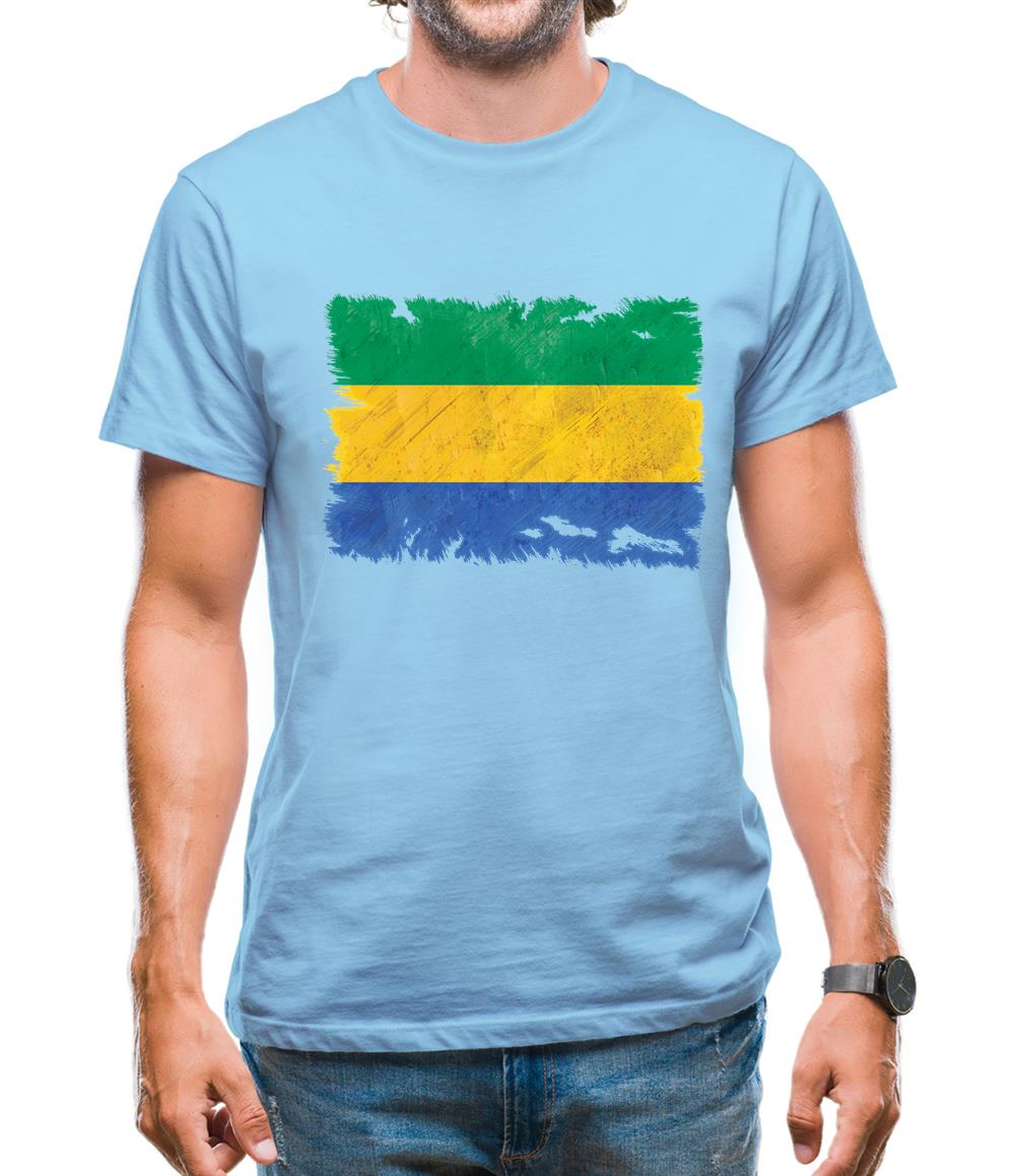 Gabon Grunge Style Flag Mens T-Shirt Gabon Grunge Style Flag Mens T-Shirt