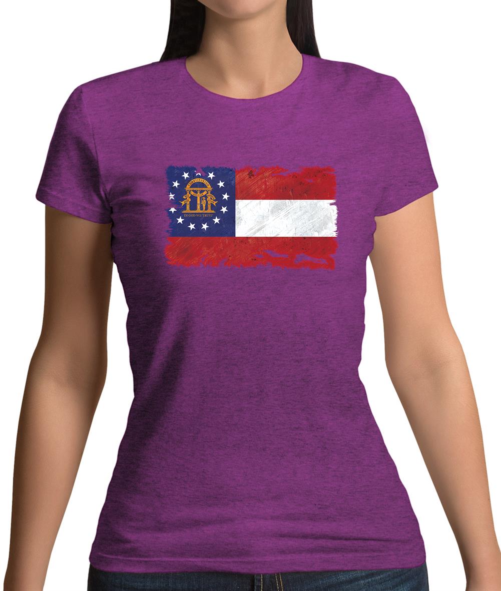 Georgia Grunge Style Flag Womens T-Shirt Georgia Grunge Style Flag Womens T-Shirt