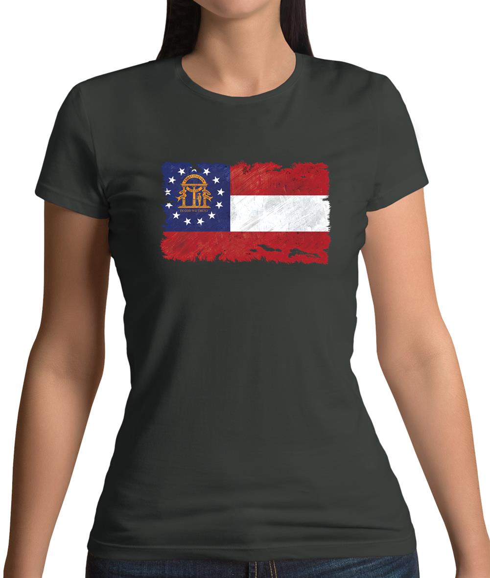 Georgia Grunge Style Flag Womens T-Shirt Georgia Grunge Style Flag Womens T-Shirt