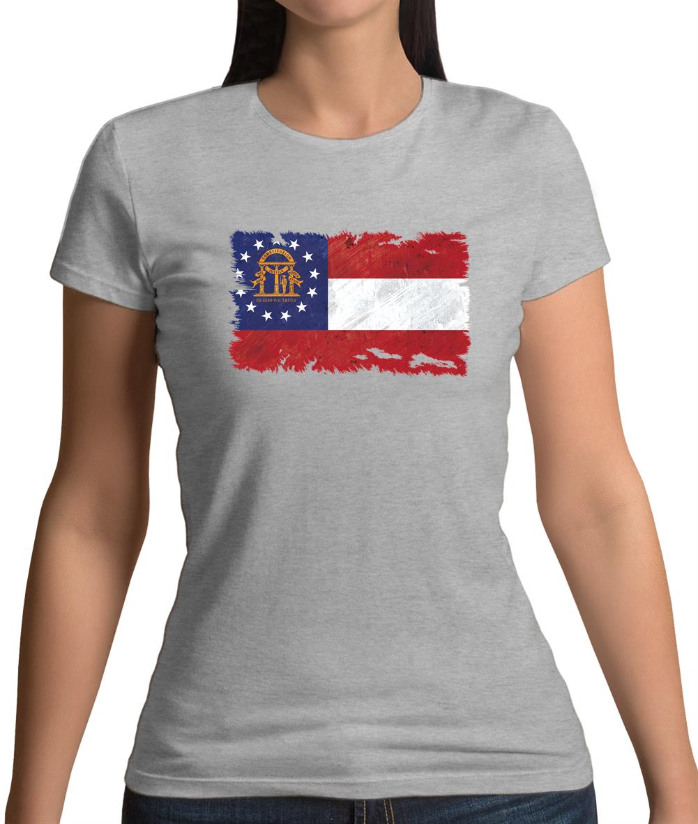 Georgia Grunge Style Flag Womens T-Shirt Georgia Grunge Style Flag Womens T-Shirt