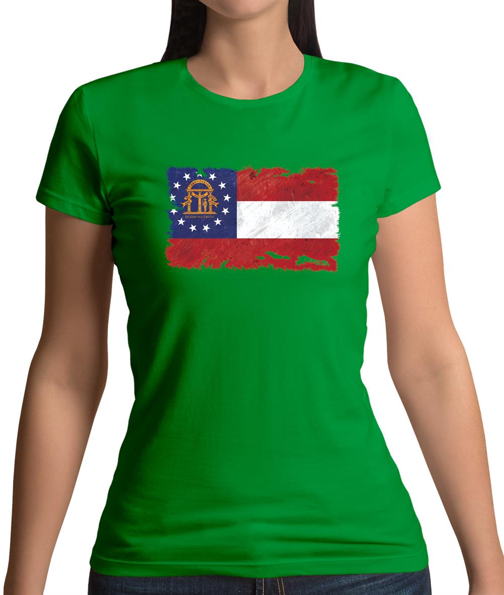 Georgia Grunge Style Flag Womens T-Shirt Georgia Grunge Style Flag Womens T-Shirt