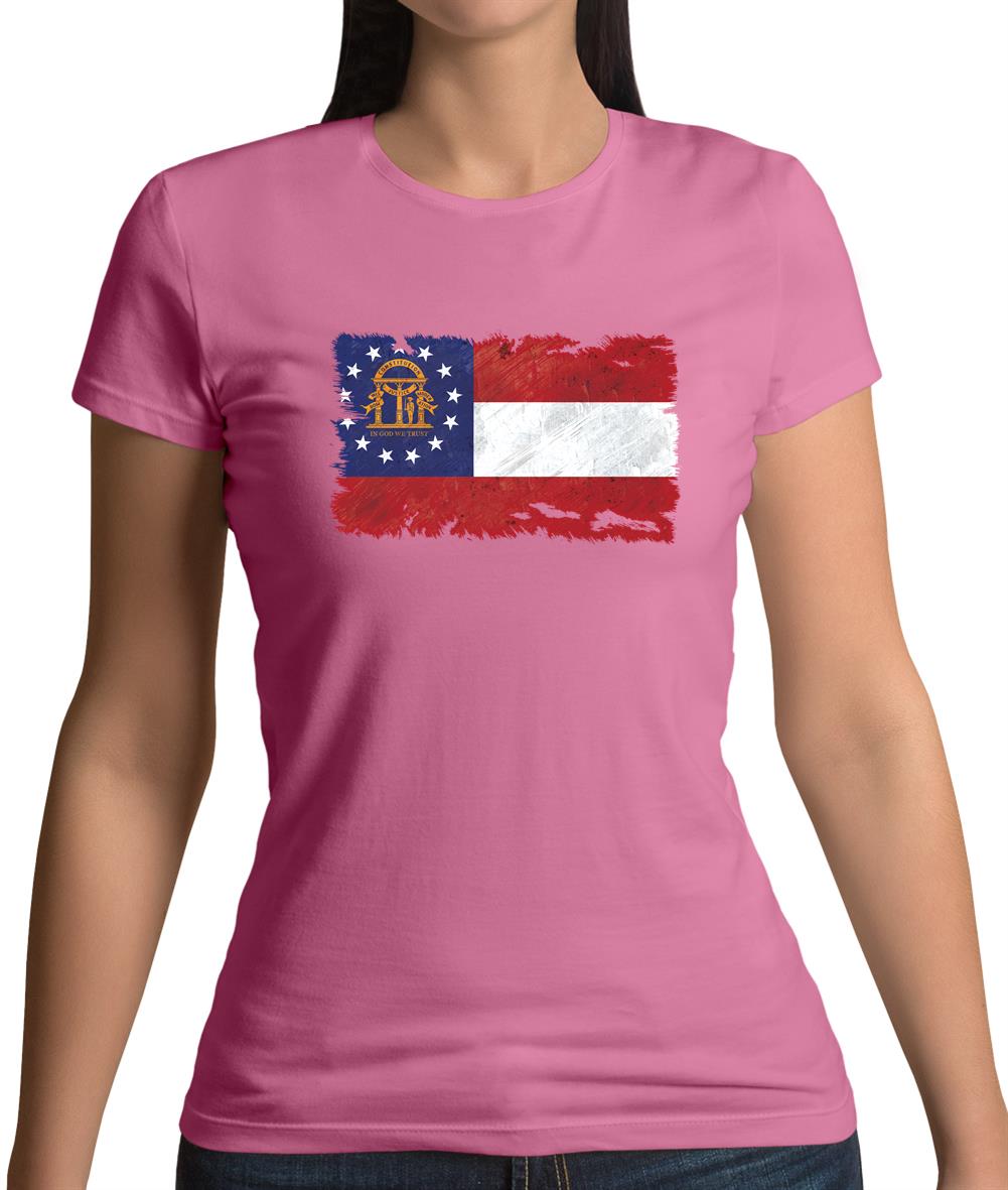 Georgia Grunge Style Flag Womens T-Shirt Georgia Grunge Style Flag Womens T-Shirt