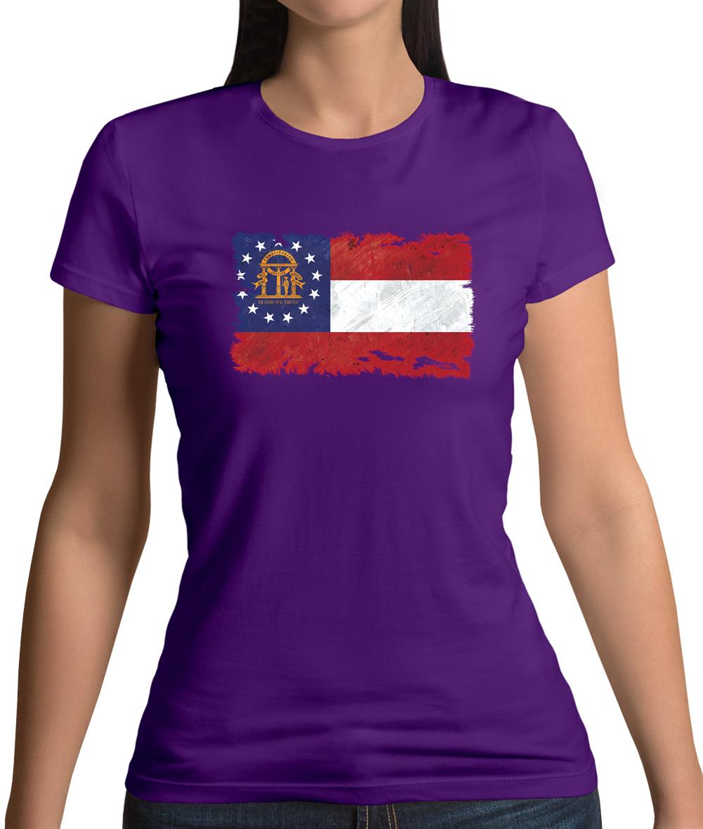 Georgia Grunge Style Flag Womens T-Shirt Georgia Grunge Style Flag Womens T-Shirt