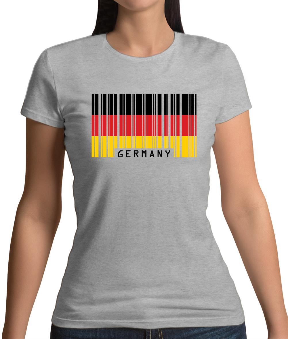 Germany Barcode Style Flag Womens T-Shirt Germany Barcode Style Flag Womens T-Shirt