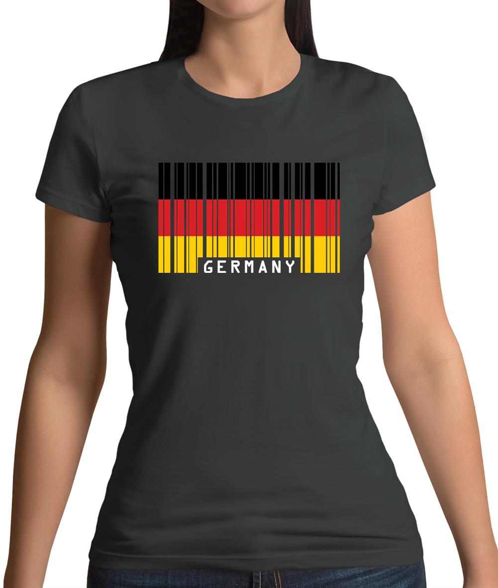 Germany Barcode Style Flag Womens T-Shirt Germany Barcode Style Flag Womens T-Shirt