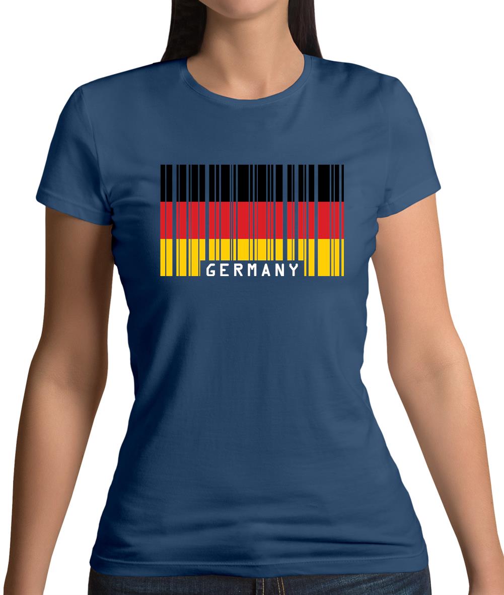 Germany Barcode Style Flag Womens T-Shirt Germany Barcode Style Flag Womens T-Shirt